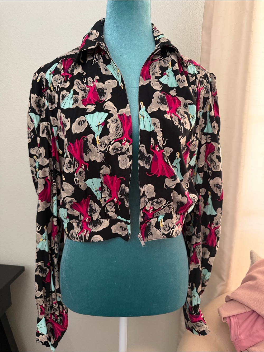 Trashy diva temptation zip up blouse (no neck tie ) sz 12 - Picture 2 of 4